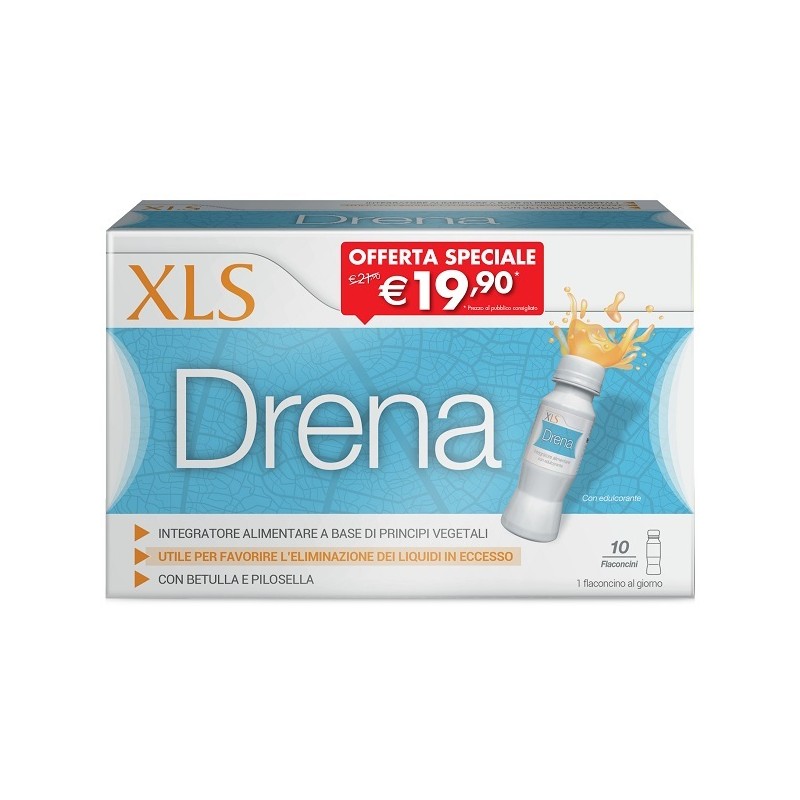 XLS Drena per Eliminazione Liquidi 10 Flaconcini da 70ml XLS Drena per Eliminazione Liquidi 10 Flaconcini da 70ml