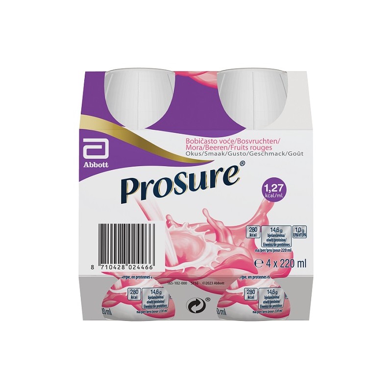 ProSure Berry per Recupero Massa Magra 4 Bottigliette da 220ml ProSure Berry per Recupero Massa Magra 4 Bottigliette da 220ml