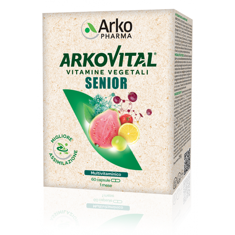 confezione di Arkovital Senior per Vitalità e Benessere 60 Capsule