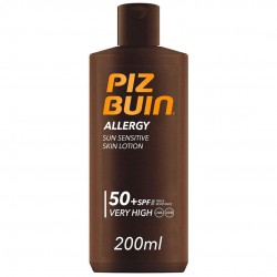 Flacone Piz Buin Allergy Latte Solare Pelle Sensibile SPF50+ Lozione 200ml Flacone Piz Buin Allergy Latte Solare Pelle Sensibile SPF50+ Lozione 200ml
