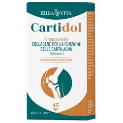 confezione di Erba Vita Cartidol Integratore per Cartilagini con Collagene 45 Compresse