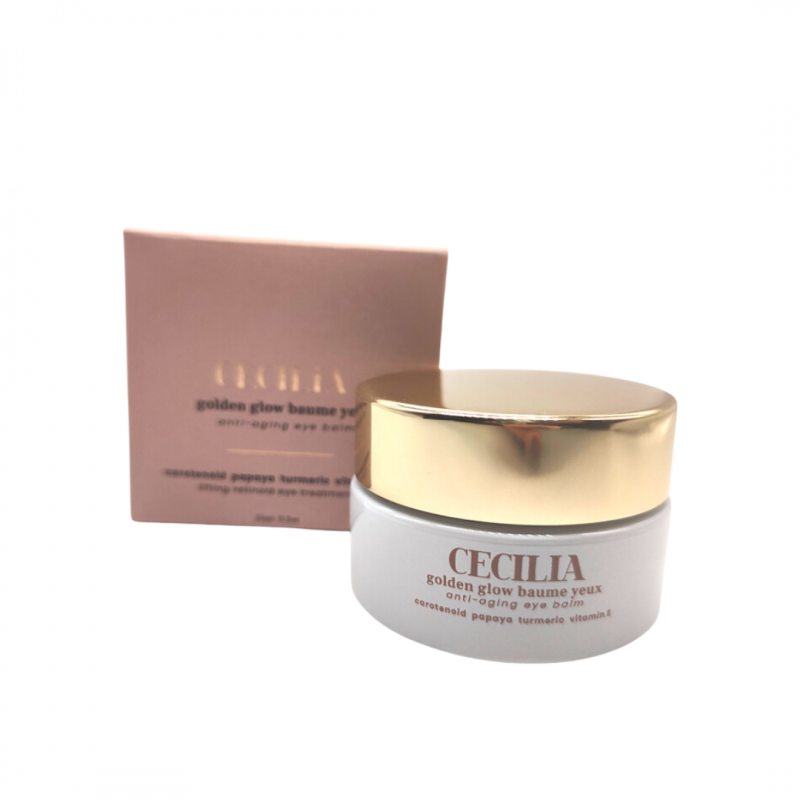 confezione e barattolo Cecilia Holistic Beauty Golden Baume Contorno Occhi Illuminante 15ml