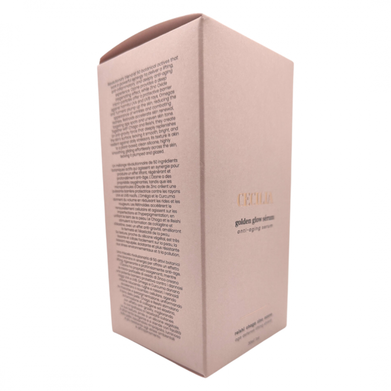 confezione Cecilia Holistic Beauty Golden Glow Siero Rimpolpante e Illuminante 30ml