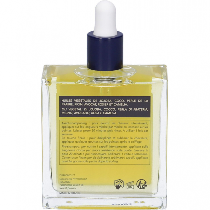 retro confezione di Phyto Nutrition Olio Nutriente Sublimante per Capelli 100ml retro confezione di Phyto Nutrition Olio Nutriente Sublimante per Capelli 100ml