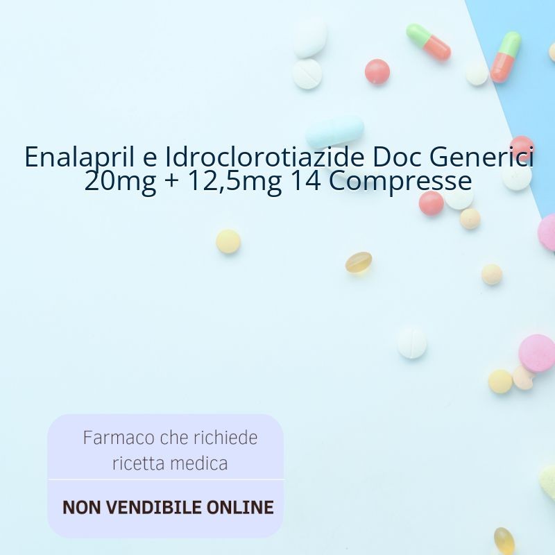 Enalapril e Idroclorotiazide Doc Generici 20mg + 12,5mg 14 Compresse