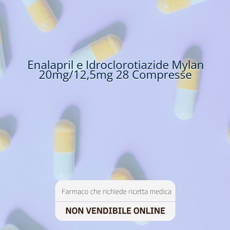 Enalapril e Idroclorotiazide Mylan 20mg/12,5mg 28 Compresse Enalapril e Idroclorotiazide Mylan 20mg/12,5mg 28 Compresse