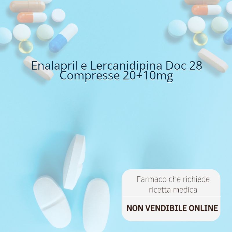 Enalapril e Lercanidipina Doc 28 Compresse 20+10mg Enalapril e Lercanidipina Doc 28 Compresse 20+10mg