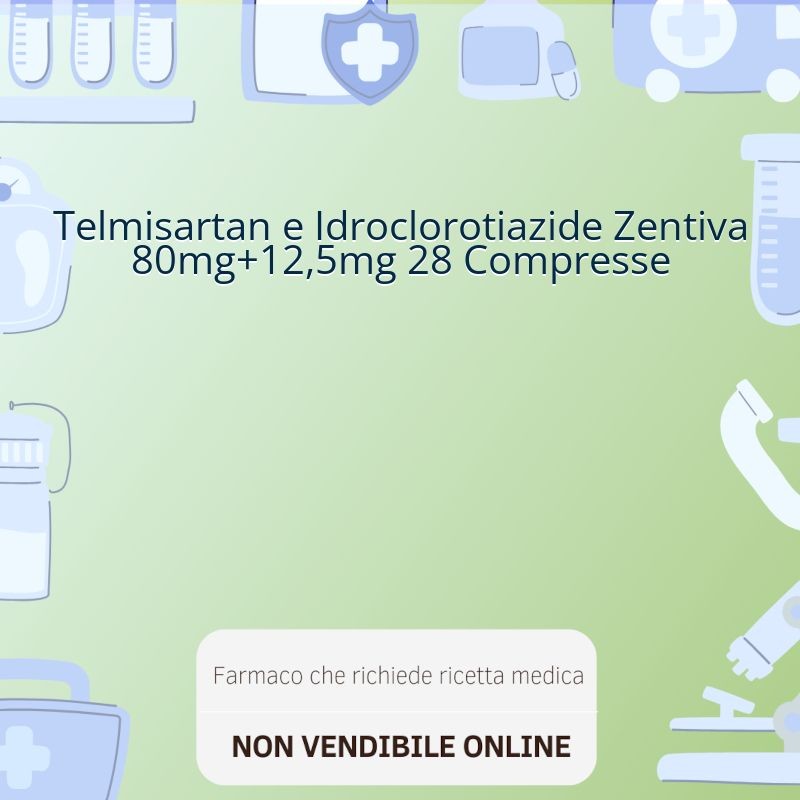 Telmisartan e Idroclorotiazide Zentiva 80mg+12,5mg 28 Compresse Telmisartan e Idroclorotiazide Zentiva 80mg+12,5mg 28 Compresse