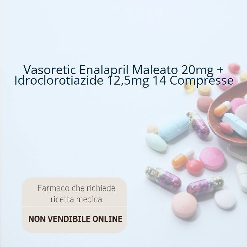 Vasoretic Enalapril Maleato 20mg + Idroclorotiazide 12,5mg 14 Compresse Vasoretic Enalapril Maleato 20mg + Idroclorotiazide 12,5mg 14 Compresse