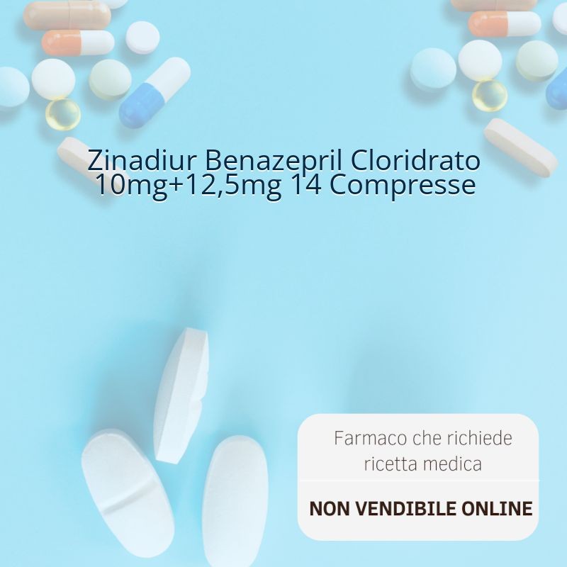 Zinadiur Benazepril Cloridrato 10mg+12,5mg 14 Compresse Zinadiur Benazepril Cloridrato 10mg+12,5mg 14 Compresse
