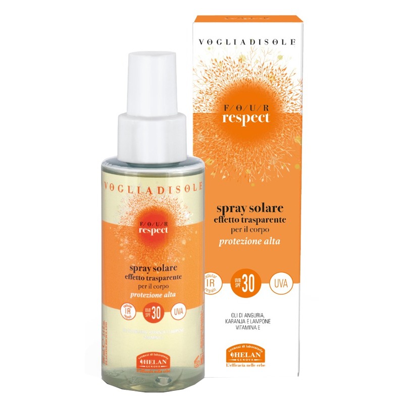 Voglia Sole Respect Spray Solare Effetto Trasparente SPF30 per Abbronzatura 150ml Voglia Sole Respect Spray Solare Effetto Trasparente SPF30 per Abbronzatura 150ml
