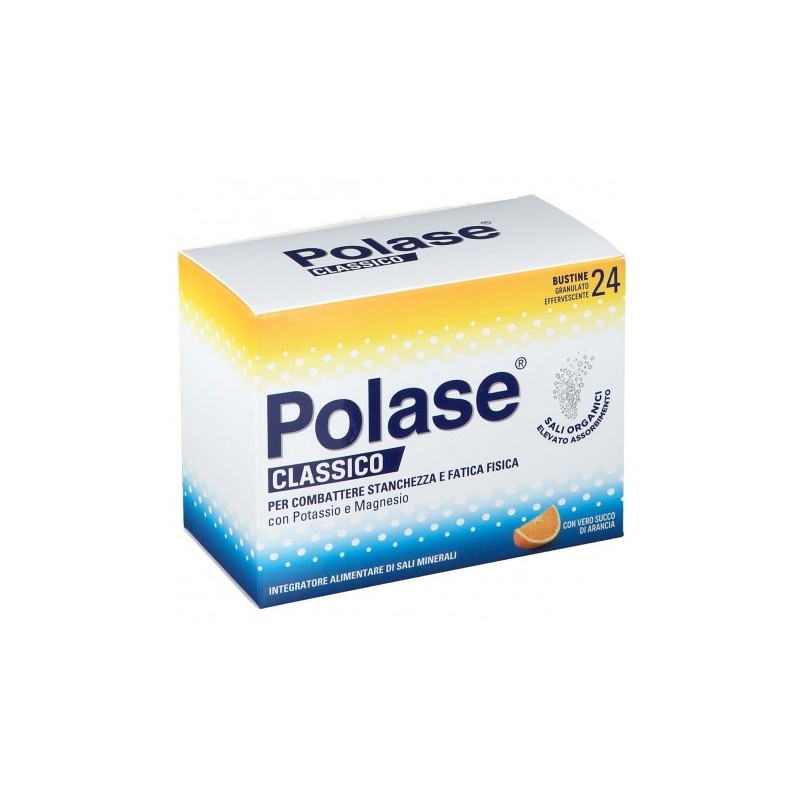 Polase Magnesio e Potassio 24 Bustine Sali Minerali Gusto Arancia Polase Magnesio e Potassio 24 Bustine Sali Minerali Gusto Arancia