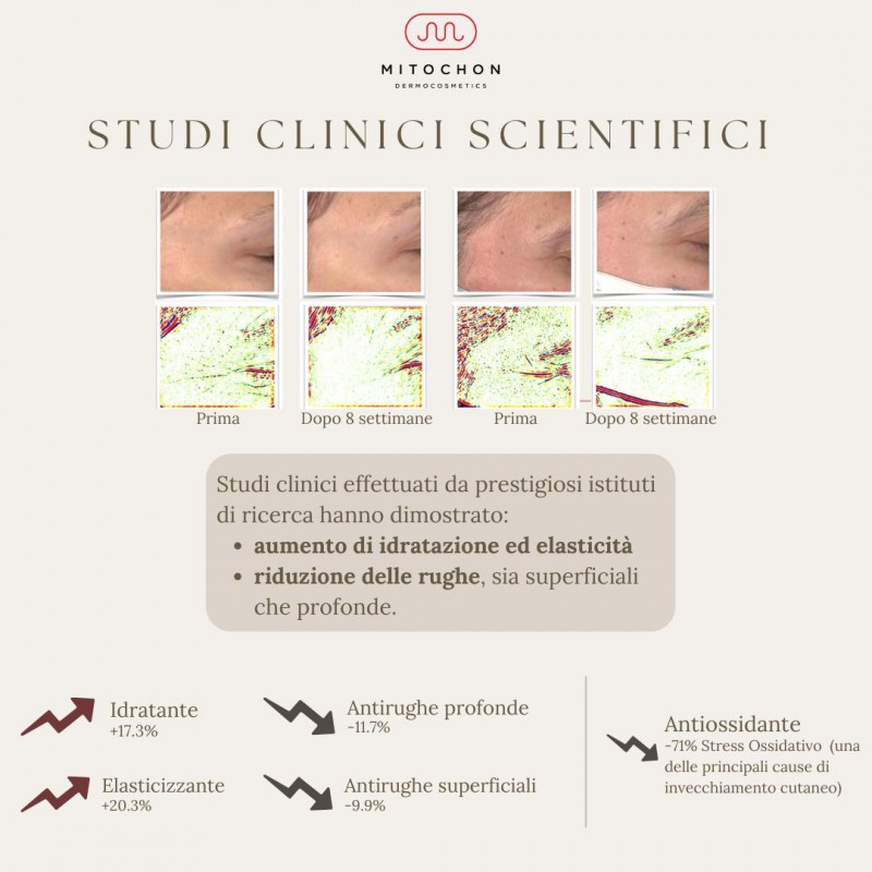 benefici di Mitochon Crema Emulsione Notte Antirughe Multifunzionale Viso e Décolleté 30ml