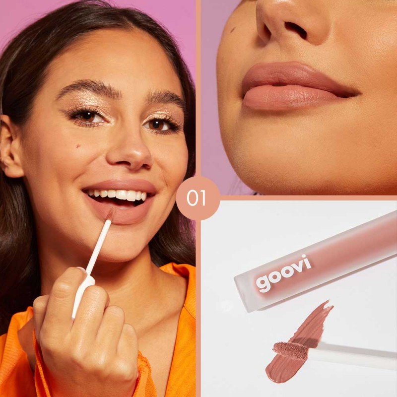 colorazione di Goovi Rossetto Liquido 01 Let's Go Matte Perfect Nude 1 Pezzo colorazione di Goovi Rossetto Liquido 01 Let's Go Matte Perfect Nude 1 Pezzo