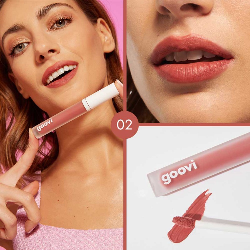colorazione di Goovi Rossetto Liquido Matte 02 Rosey Kiss 1 Pezzo colorazione di Goovi Rossetto Liquido Matte 02 Rosey Kiss 1 Pezzo
