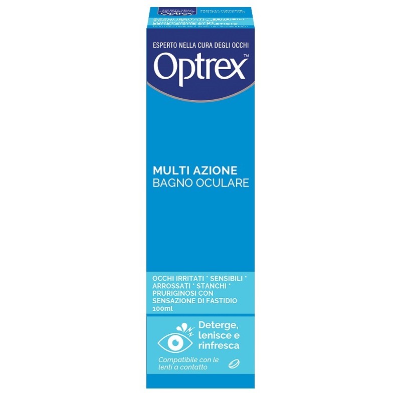 confezione di Optrex Multi Azione Collirio per Occhi Irritati e Sensibili 100 ml confezione di Optrex Multi Azione Collirio per Occhi Irritati e Sensibili 100 ml