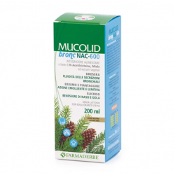 confezione di Farmaderbe Mucolid Bronc Nac 600 Sciroppo per Tosse Flacone 200ml confezione di Farmaderbe Mucolid Bronc Nac 600 Sciroppo per Tosse Flacone 200ml