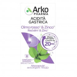 Confezione esterna di Arkopharma Acidità Gastrica Olmo Rosso e Zinco Integratore per Stomaco 40 Capsule Confezione esterna di Arkopharma Acidità Gastrica Olmo Rosso e Zinco Integratore per Stomaco 40 Capsule