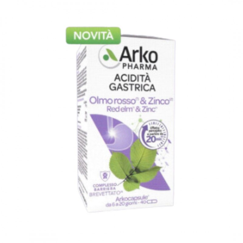 Confezione di Arkopharma Acidità Gastrica Olmo Rosso e Zinco Integratore per Stomaco 40 Capsule Confezione di Arkopharma Acidità Gastrica Olmo Rosso e Zinco Integratore per Stomaco 40 Capsule