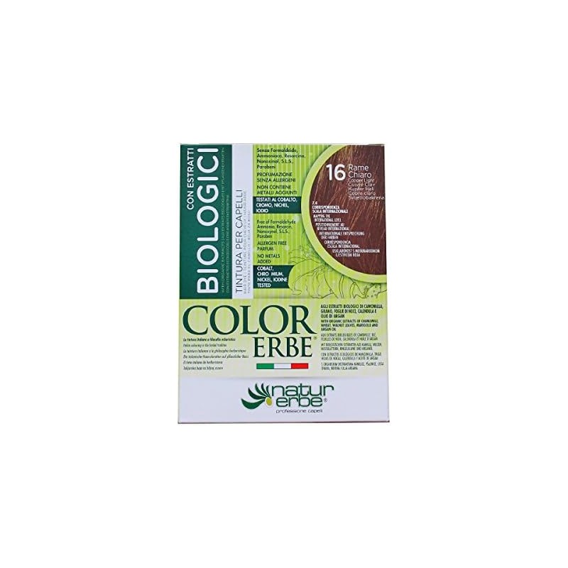 Color Erbe Estratti Bio Tinta per Capelli Colore 16 Rame Chiaro 1 Tubetto da 135ml