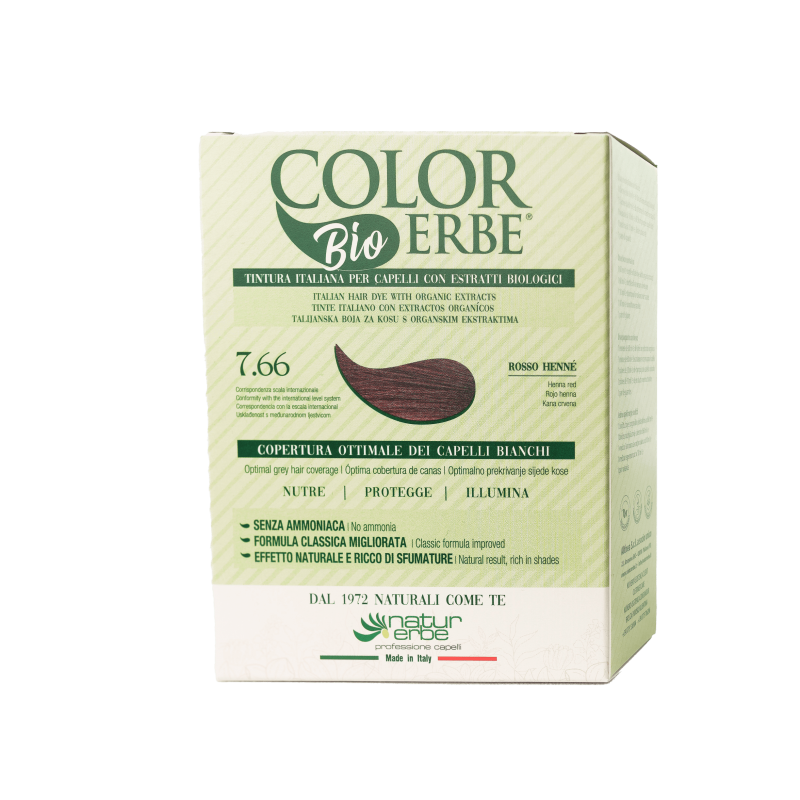 Color Erbe Tinta per Capelli Senza Ammoniaca Rosso Henné Tubetto di 135ml