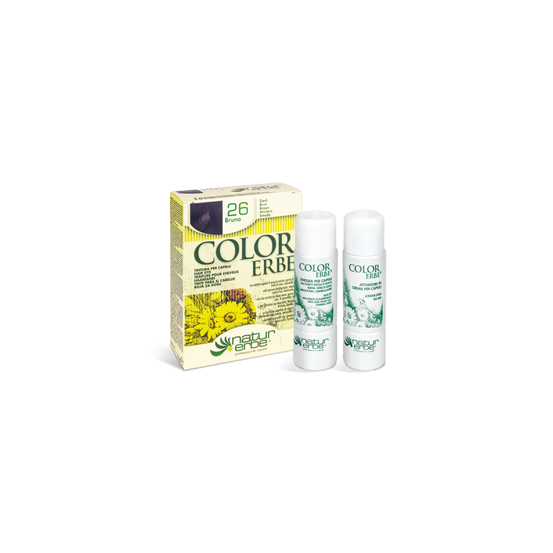 Confezione di Color Erbe Tinta per Capelli Senza Ammoniaca Colore Bruno 135ml