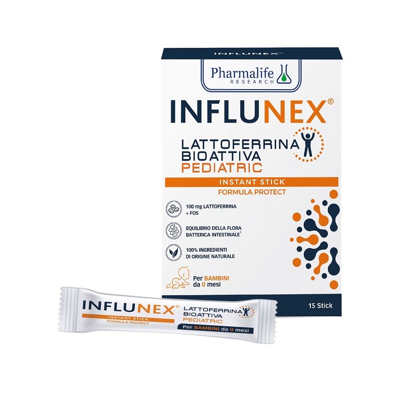Influnex Lattoferrina Bioattiva Pediatric per Sistema Immunitario 15 Stick Influnex Lattoferrina Bioattiva Pediatric per Sistema Immunitario 15 Stick