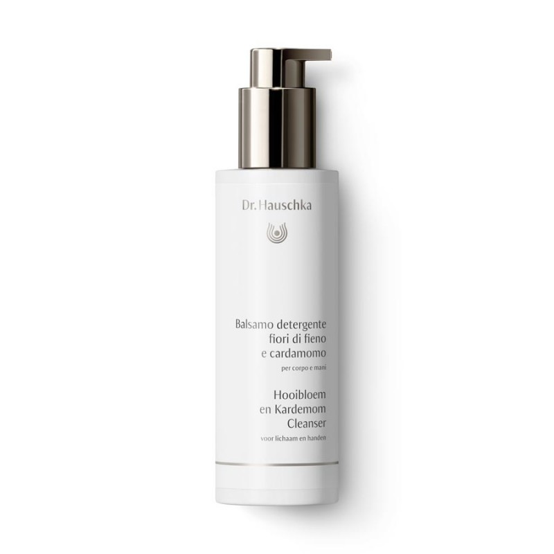 Una Confezione di Dr. Hauschka Balsamo Detergente Fiori di Fieno e Cardamomo 200 ml