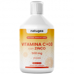 confezione di Natugea Vitamina C +D3 con Zinco Integratore per Sistema Immunitario 500 ml confezione di Natugea Vitamina C +D3 con Zinco Integratore per Sistema Immunitario 500 ml