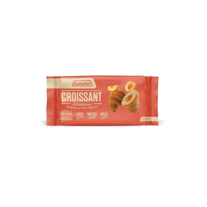 Agluten Croissant Albicocca per Colazione 4 Pezzi da 55g Agluten Croissant Albicocca per Colazione 4 Pezzi da 55g
