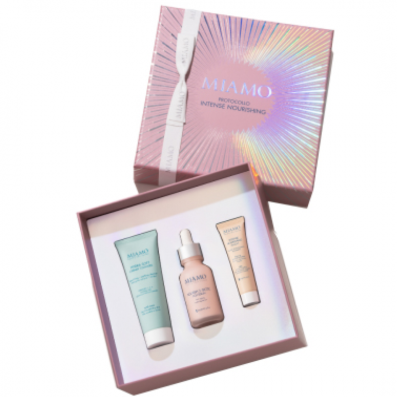 confezione di Miamo Cofanetto Christmas Nourish Detergente 50 ml + Nourish 3-Biotic Siero 30 ml + Maschera 10 ml