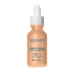 flacone contagocce di Miamo Pigment Defense Tinted Siero con SPF 50+ Anti Macchie 30ml