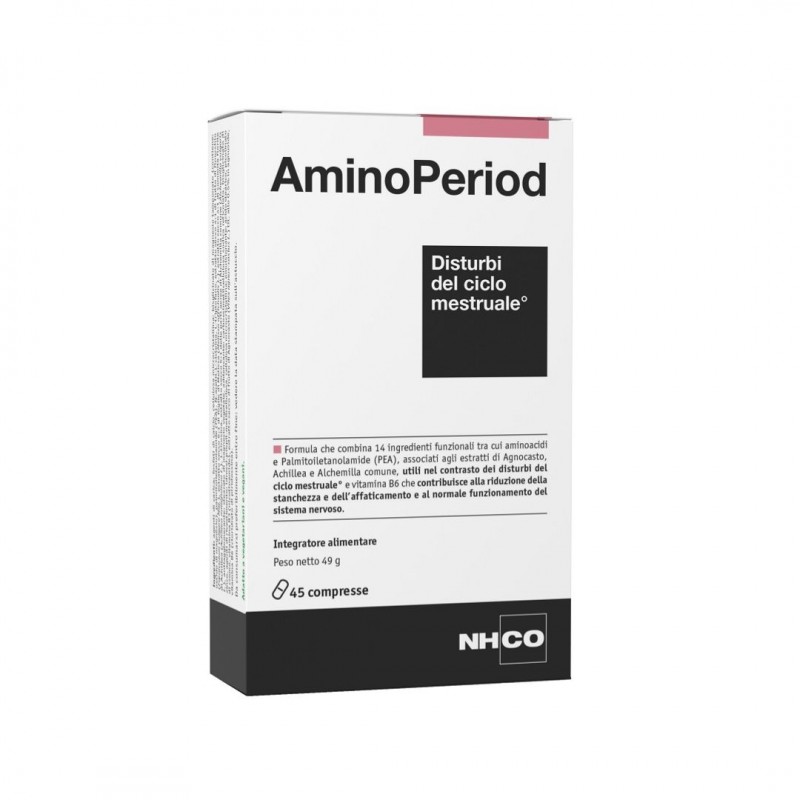 Una Confezione di NHCO AminoPeriod Integratore Alimentare per i Disturbi del Ciclo 45 Compresse Una Confezione di NHCO AminoPeriod Integratore Alimentare per i Disturbi del Ciclo 45 Compresse