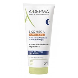Un flacone di A-Derma Exomega Control Crema Notte per Pelle Secca 200 ml