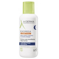Un Flacone di A-Derma Exomega Control Crema Notte per Pelle Secca 400 ml
