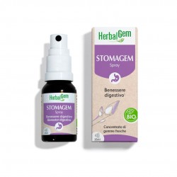 Un Flacone di Herbalgem Stomagem Spray Biologico Benessere Intestinale 15 ml