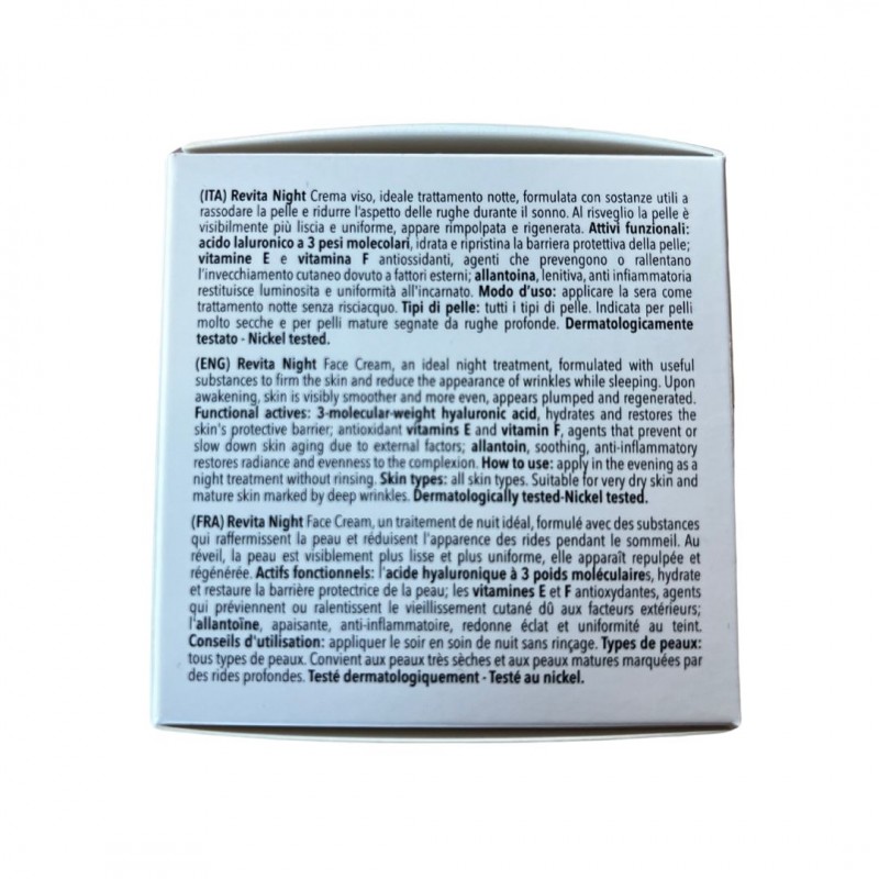 Confezione laterale di Dr.Facefiller Revita Night Crema Viso Notte Rassodante e Antirughe 30ml Confezione laterale di Dr.Facefiller Revita Night Crema Viso Notte Rassodante e Antirughe 30ml