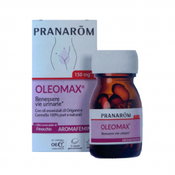 confezione di Pranarom Oleomax per Benessere Vie Urinarie 15 Compresse