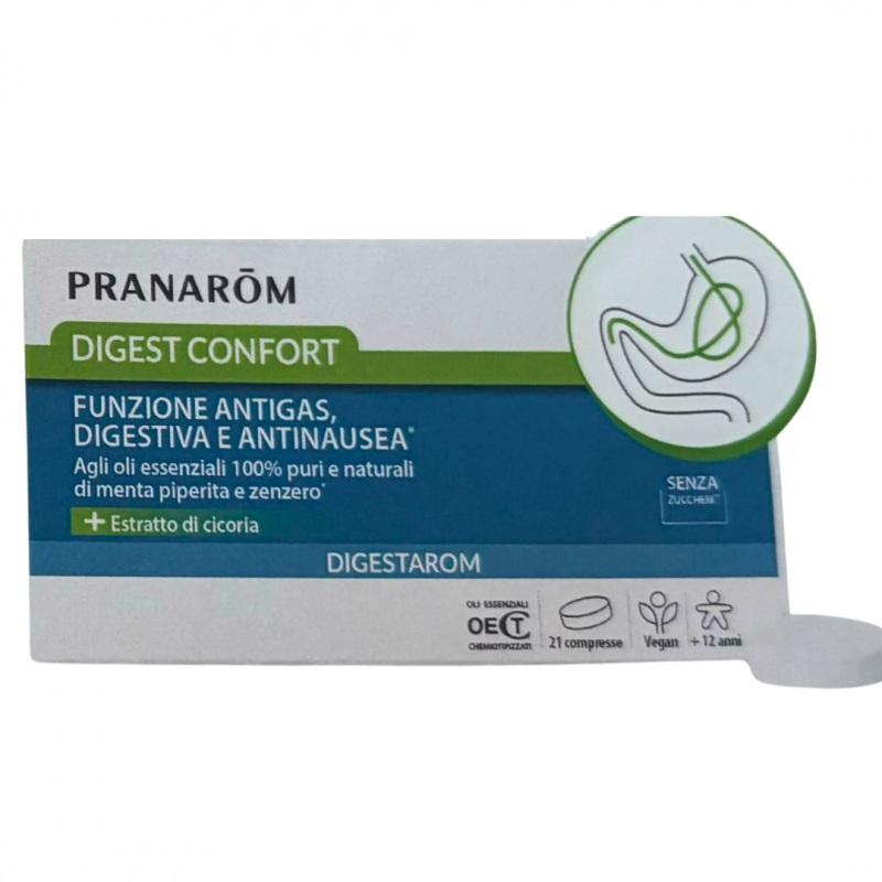 confezione di Pranarom Digest Confort per Nausea e Pesantezza 21 Compresse confezione di Pranarom Digest Confort per Nausea e Pesantezza 21 Compresse
