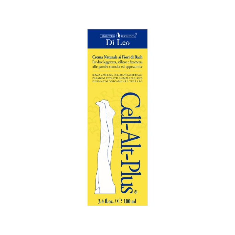 confezione di Di Leo Cell-Alt-Plus Crema ai Fiori di Bach per Gambe Stanche 100ml
