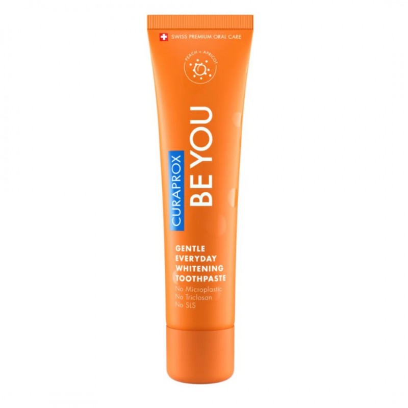 Tubetto di Curaprox Be You Pure Happiness Dentifricio Enzimatico Pesca e Albicocca 60ml Tubetto di Curaprox Be You Pure Happiness Dentifricio Enzimatico Pesca e Albicocca 60ml