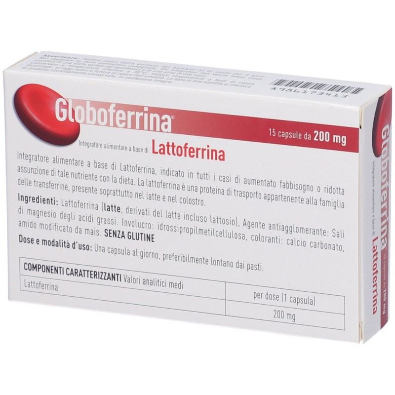 retro confezione di Sofar Globoferrina Integratore di Lattoferrina 200mg 15 Capsule