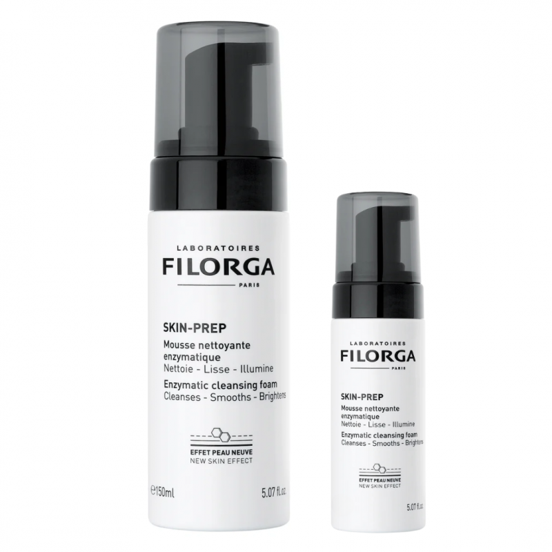 confezione di Filorga Skin Prep Mousse Detergente Viso 150ml + Mini Mousse 30ml