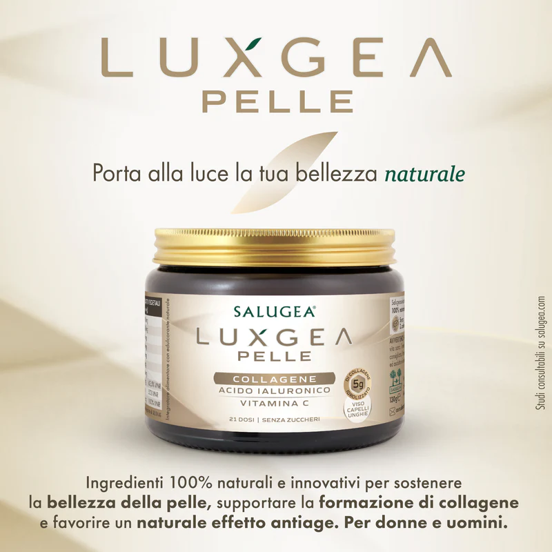Salugea LuxGea Pelle Collagene da Bere Elasticità e Idratazione 21 dosi