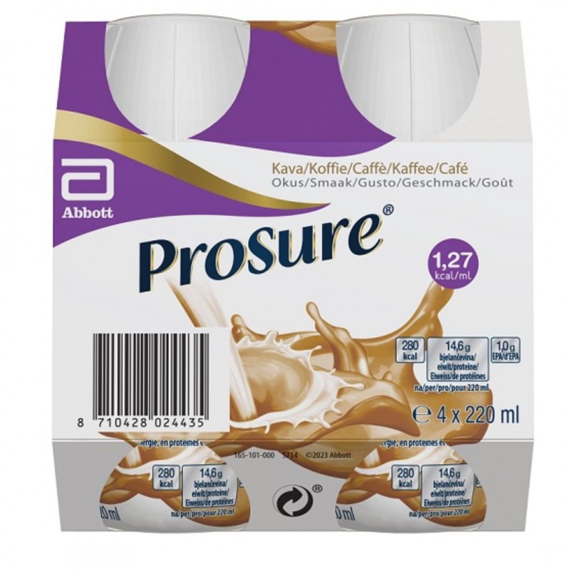 Confezione di Prosure Integratore Recupero Massa Magra Gusto Caffè 4 Bottiglie da 220ml Confezione di Prosure Integratore Recupero Massa Magra Gusto Caffè 4 Bottiglie da 220ml