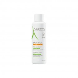 Un Flacone di A-Derma Exomega Control Bagno Lenitivo Anti-Prurito per Pelle Secca 200 ml