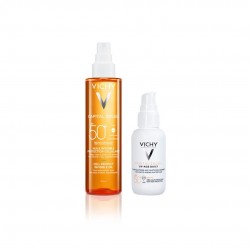 Una confezione bundle di Vichy Virtual Bundle Olio SPF 50 200 ml + Capital Soleil Fluido Correttivo UV Age Daily SPF50 40 ml Una confezione bundle di Vichy Virtual Bundle Olio SPF 50 200 ml + Capital Soleil Fluido Correttivo UV Age Daily SPF50 40 ml