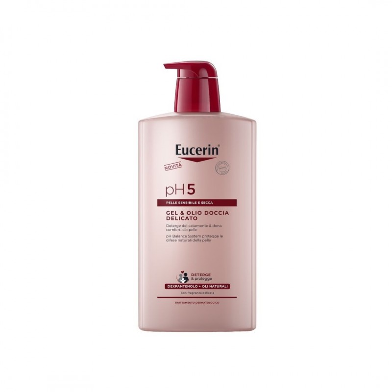 Un Flacone di Eucerin Gel Olio Doccia Delicato Ph 5 1 litro