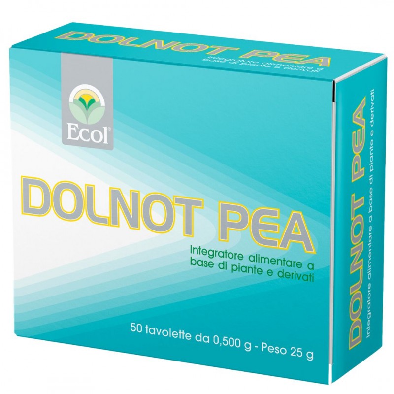 Confezione esterna di Ecol Dolnot Pea per Benessere Articolare 50 Tavolette Confezione esterna di Ecol Dolnot Pea per Benessere Articolare 50 Tavolette