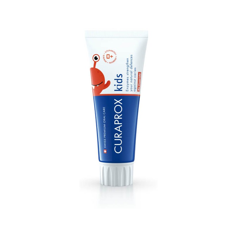 tubo di Curaprox Kids Dentifricio Bambini Senza Fluoro Gusto Fragola 60ml tubo di Curaprox Kids Dentifricio Bambini Senza Fluoro Gusto Fragola 60ml